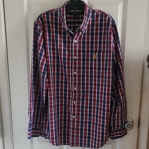 U.S. Polo Assn. Navy and Red Checkered Shirt